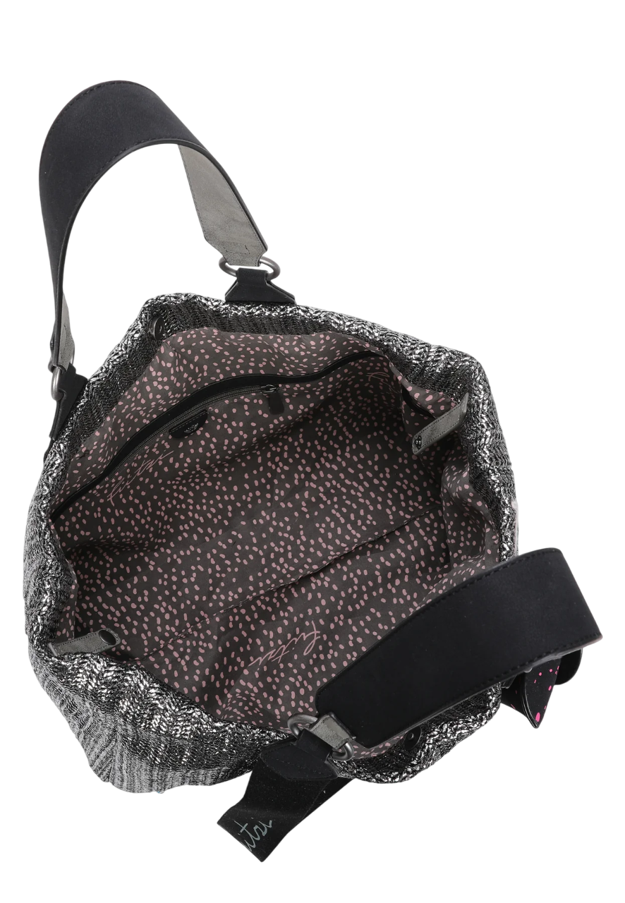 Schultertasche Izzy Medium Limited Silver Black