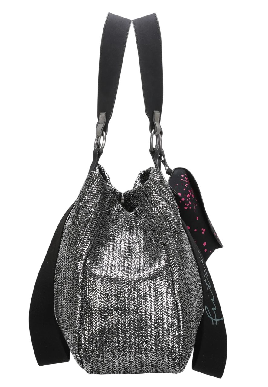 Schultertasche Izzy Medium Limited Silver Black