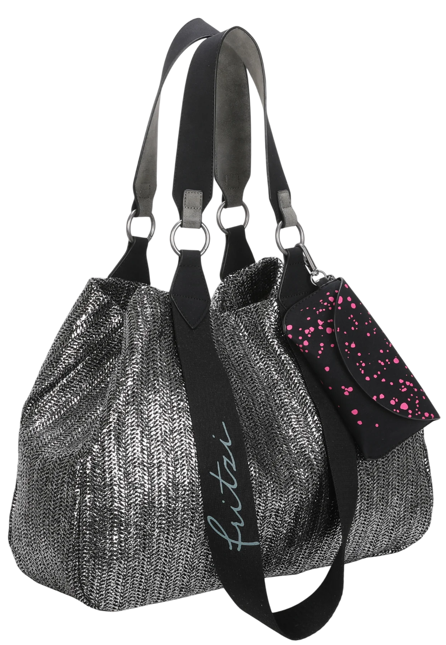 Schultertasche Izzy Medium Limited Silver Black