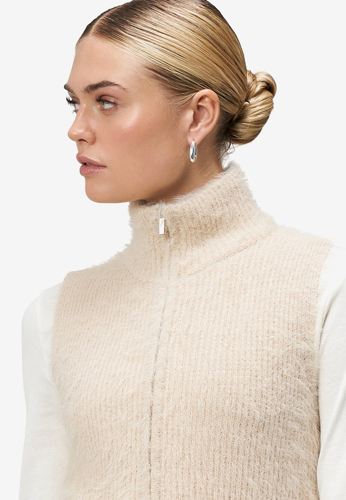 Strickjacke Kurz ohne Arm | color: Beige