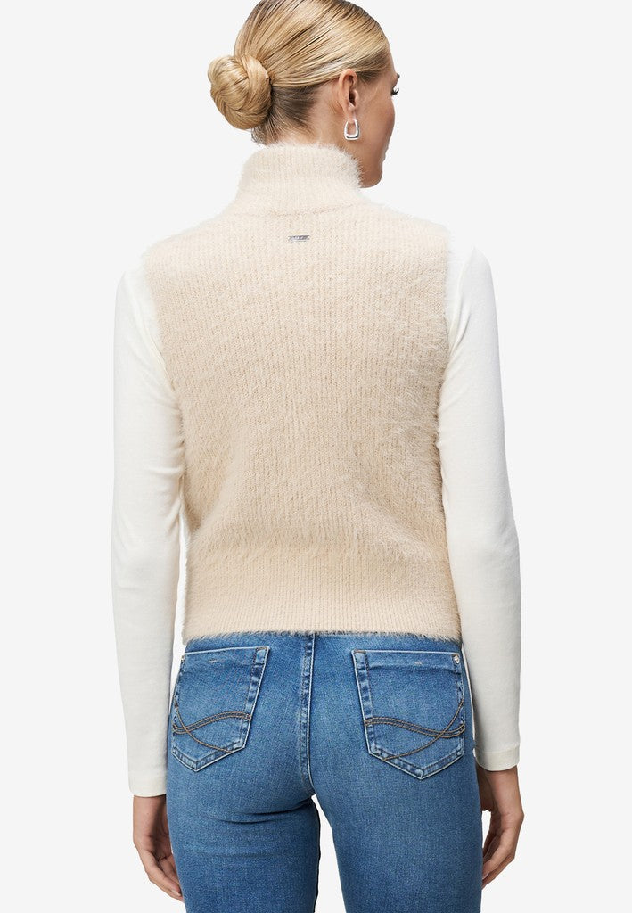 Strickjacke Kurz ohne Arm | color: Beige