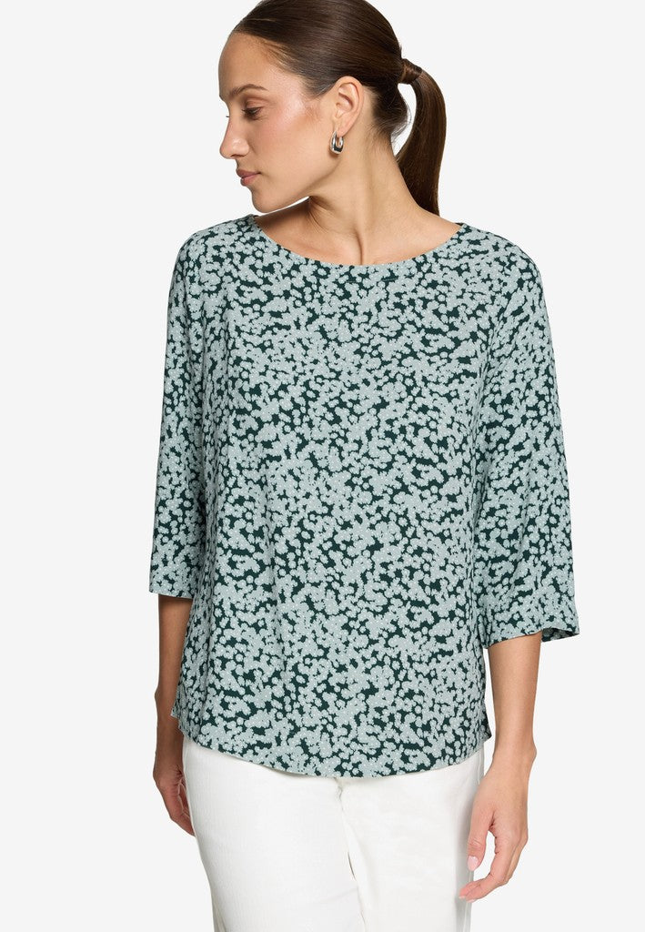Bluse Kurz 3/4 Arm | color: Blau/Grün