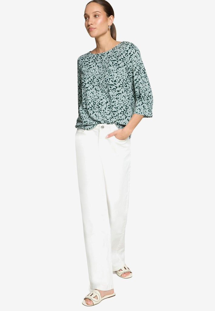 Bluse Kurz 3/4 Arm | color: Blau/Grün