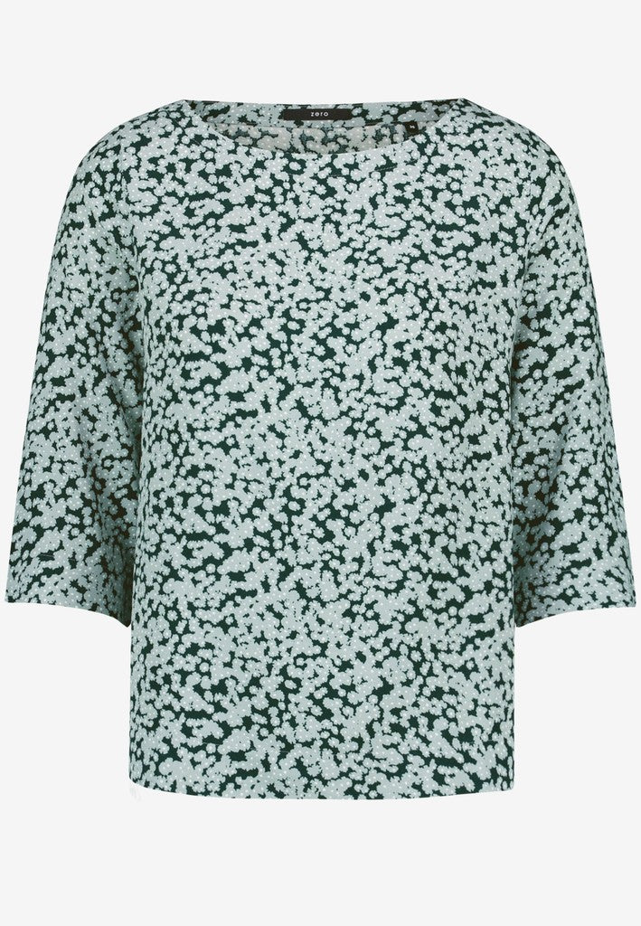Bluse Kurz 3/4 Arm | color: Blau/Grün