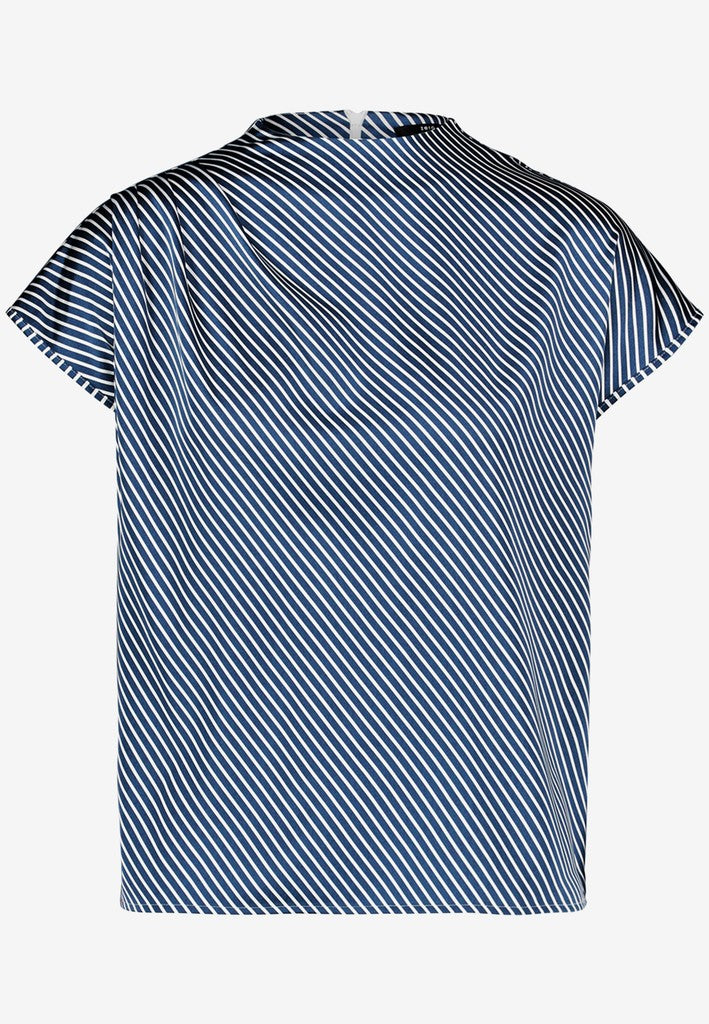 Bluse Kurz 1/2 Arm | color: Blau/Weiß
