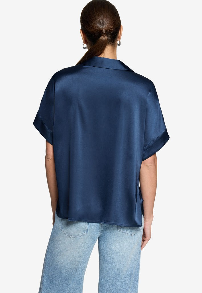 Bluse Kurz 1/2 Arm | color: Blau