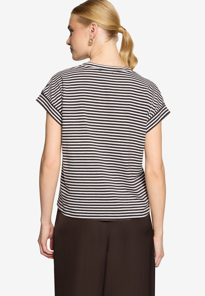 Shirt Kurz 1/2 Arm | color: Weiß/Braun