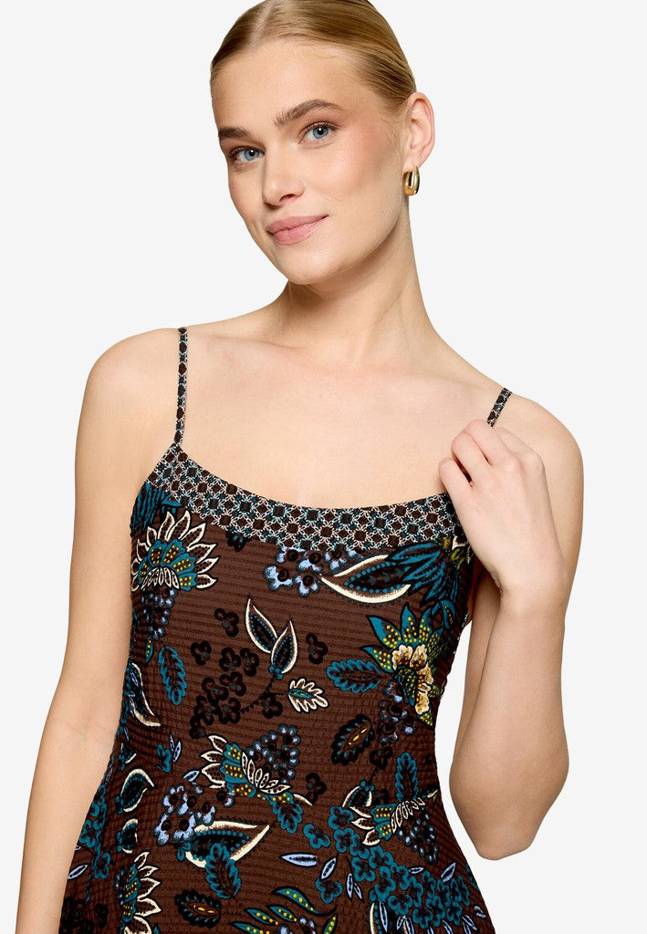 Kleid Lang ohne Arm | color: Braun/Blau