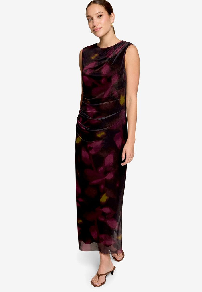 Kleid Lang ohne Arm | color: Schwarz/Violett/Gelb