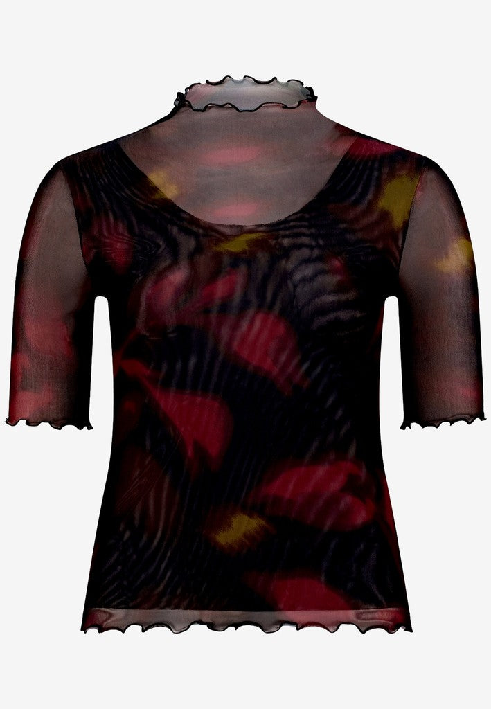 Shirt Kurz 1/2 Arm | color: Schwarz/Violett/Gelb