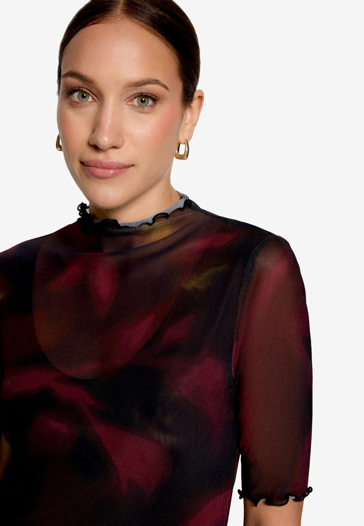 Shirt Kurz 1/2 Arm | color: Schwarz/Violett/Gelb