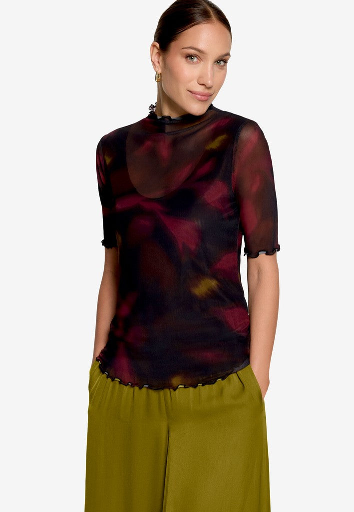 Shirt Kurz 1/2 Arm | color: Schwarz/Violett/Gelb
