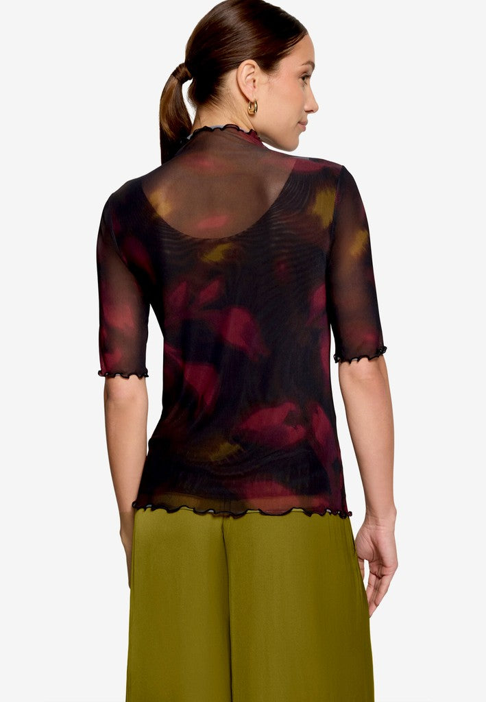 Shirt Kurz 1/2 Arm | color: Schwarz/Violett/Gelb