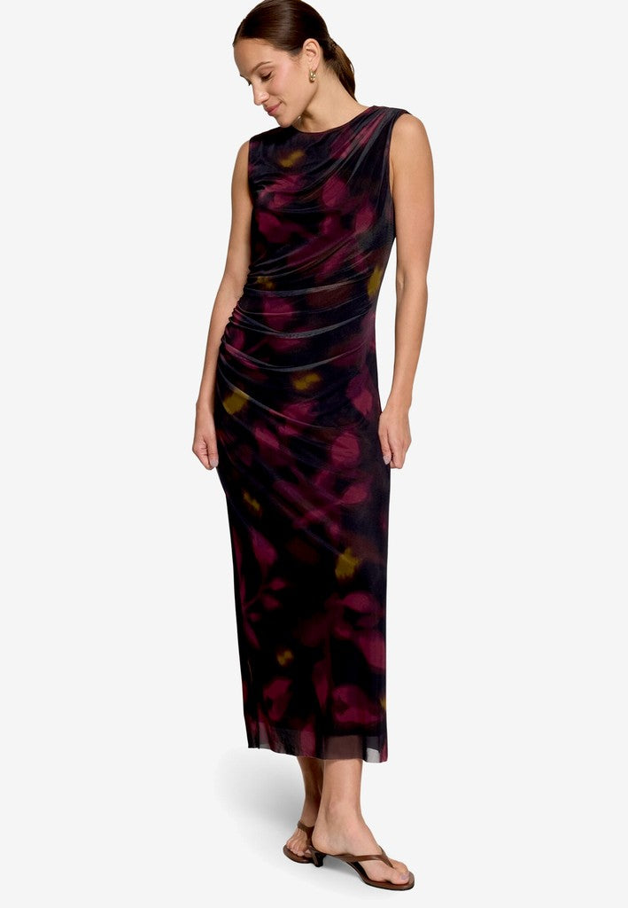 Kleid Lang ohne Arm | color: Schwarz/Violett/Gelb