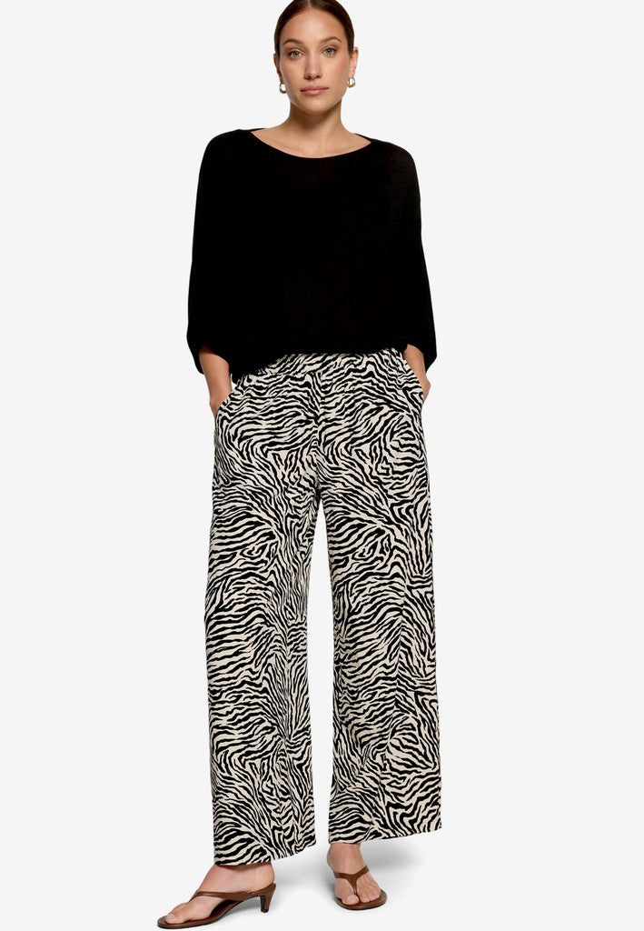 Hose Casual 7/8 Länge | color: Schwarz/Beige