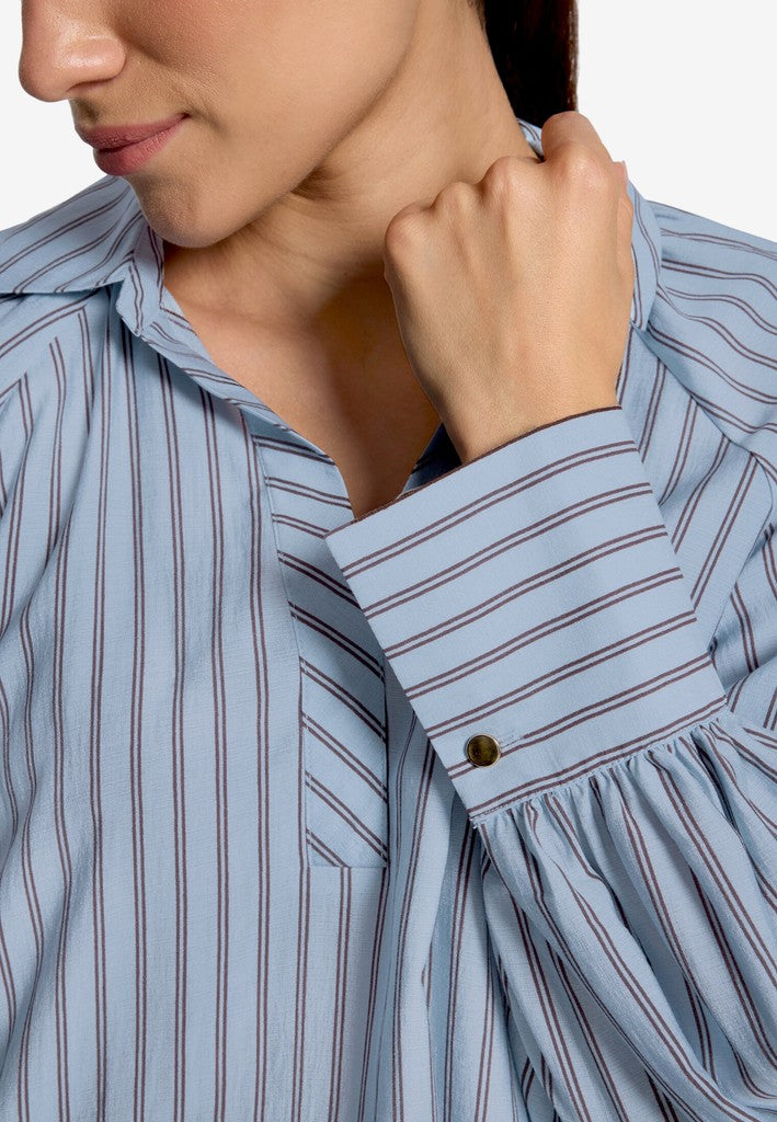 Bluse Lang 1/1 Arm | color: Blau/Braun