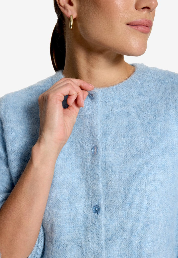 Strickjacke Kurz 3/4 Arm | color: Blau