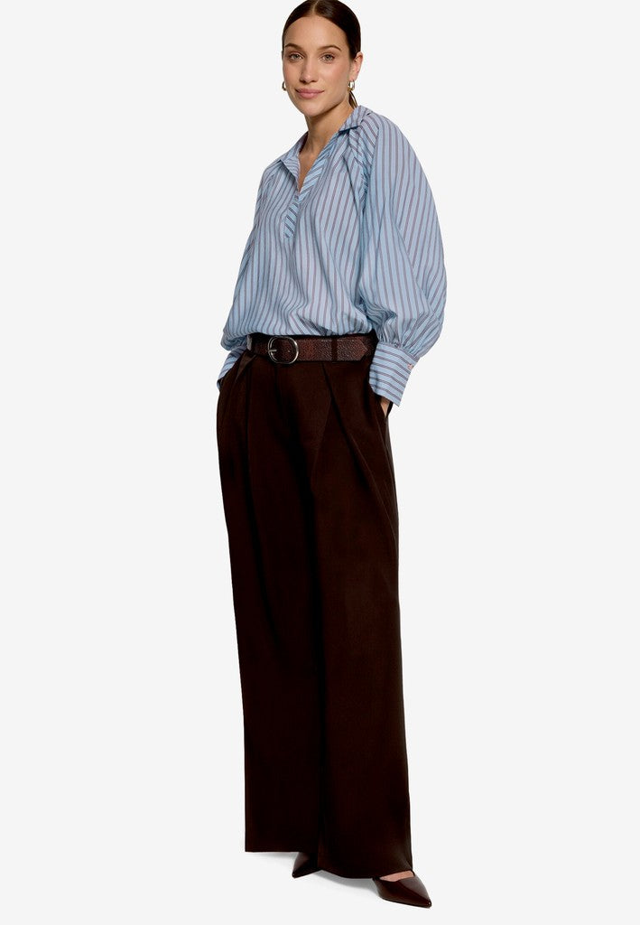 Bluse Lang 1/1 Arm | color: Blau/Braun