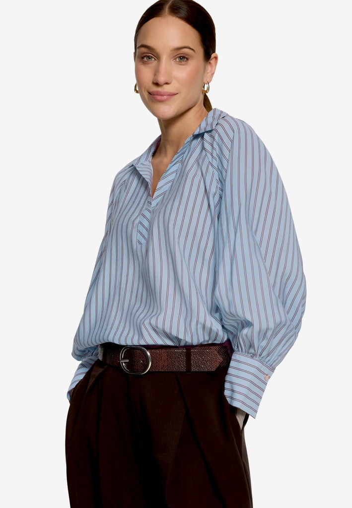 Bluse Lang 1/1 Arm | color: Blau/Braun