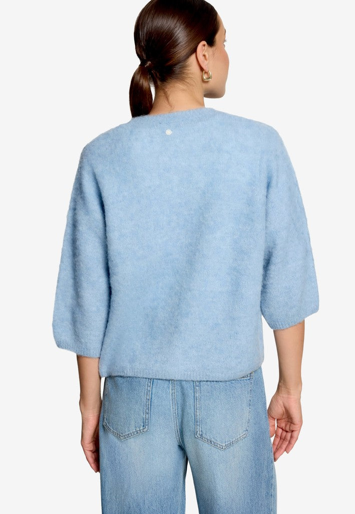 Strickjacke Kurz 3/4 Arm | color: Blau