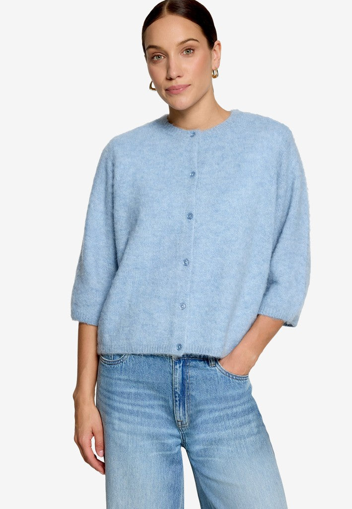 Strickjacke Kurz 3/4 Arm | color: Blau