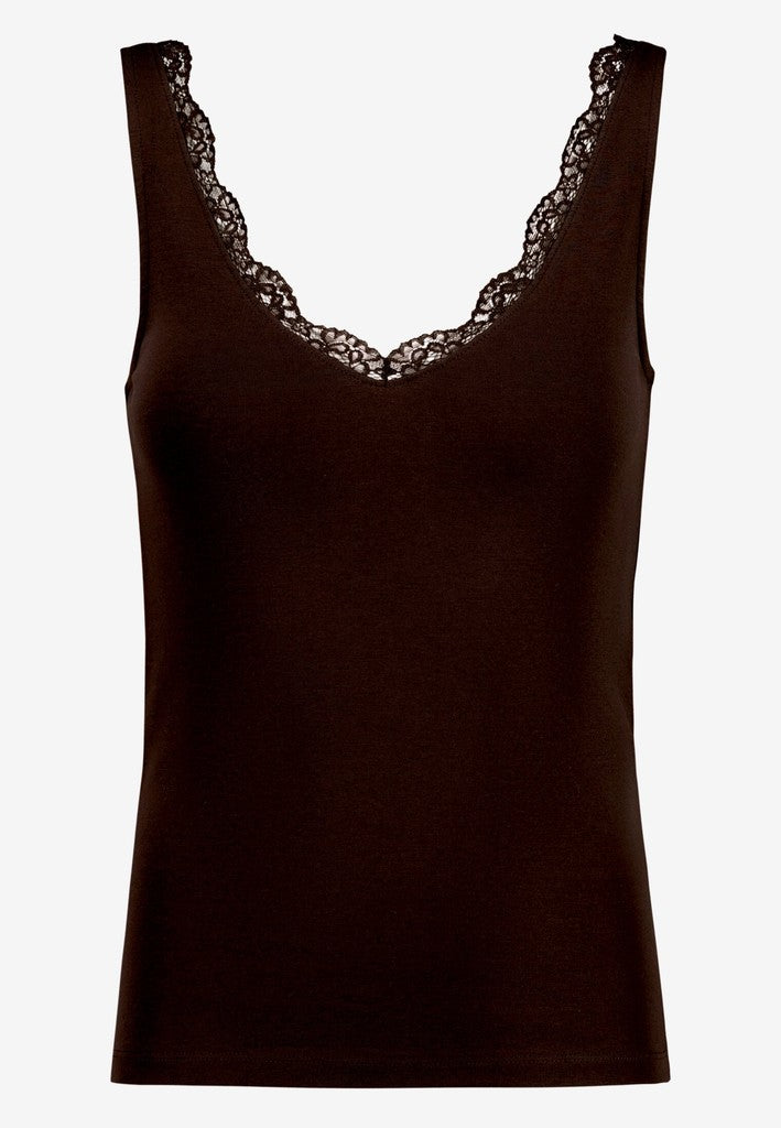 Top Kurz Trägertop | color: Braun