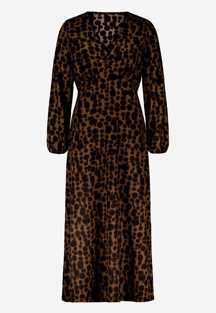 Kleid Lang 1/2 Arm | color: Braun/Schwarz