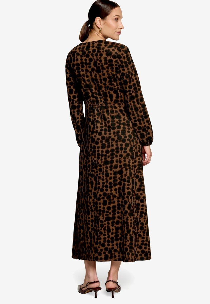 Kleid Lang 1/2 Arm | color: Braun/Schwarz