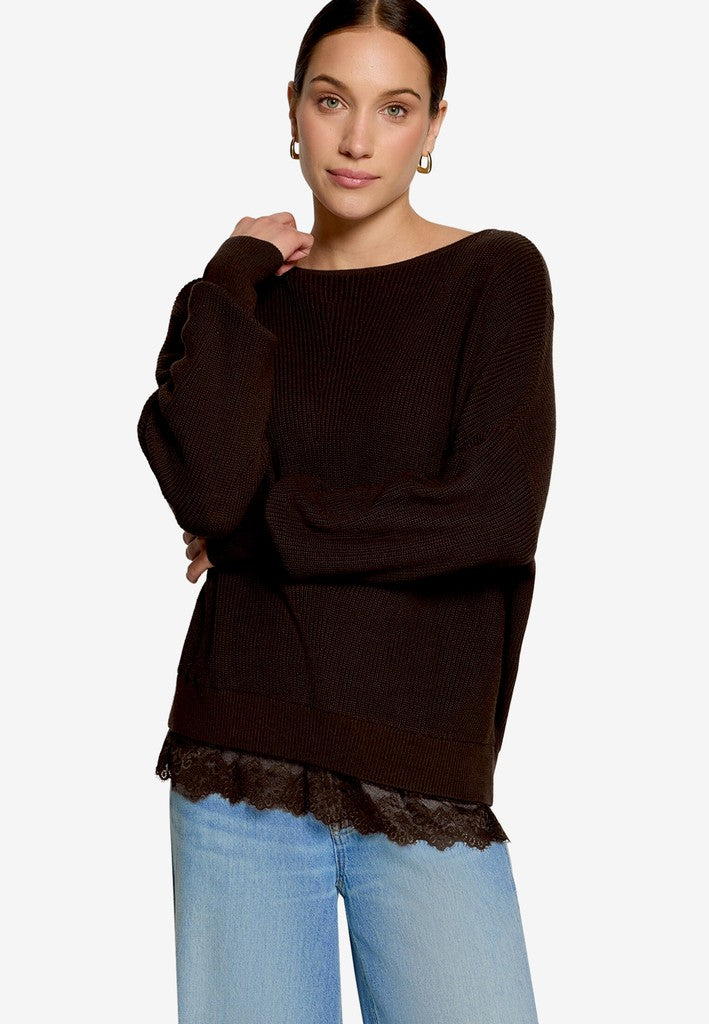Strickpullover Kurz 1/1 Arm | color: Braun