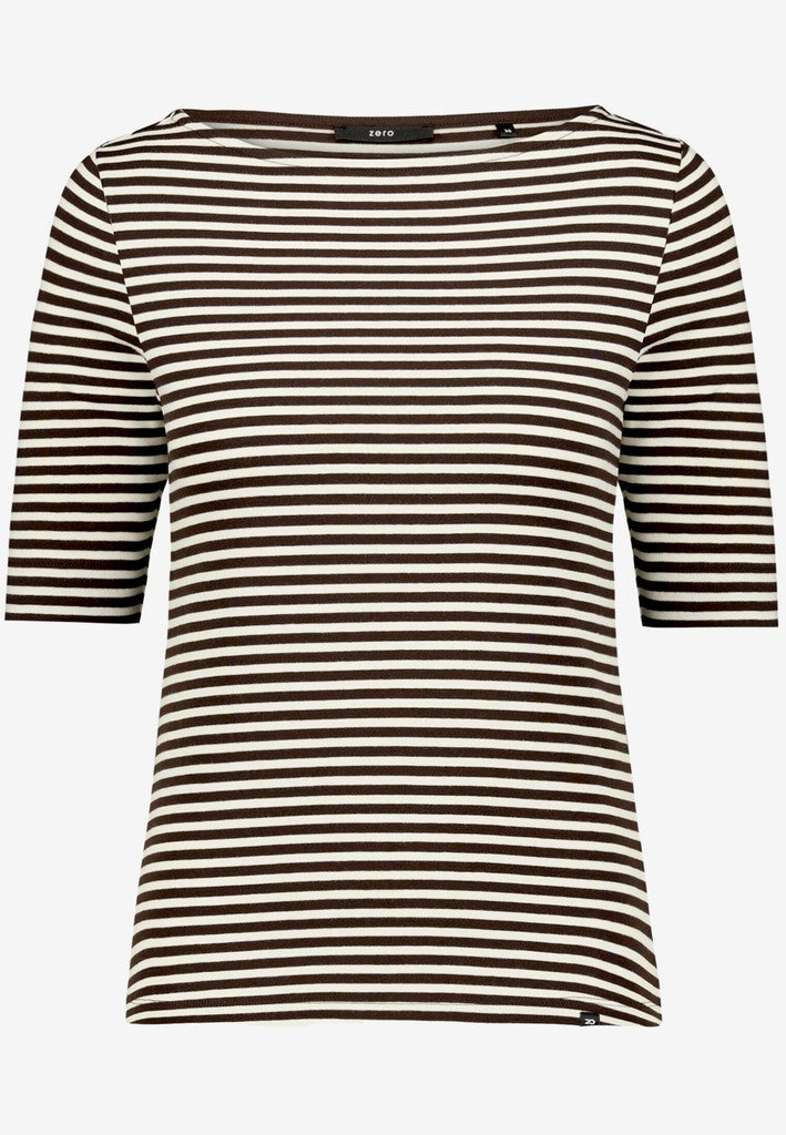 Shirt Kurz 1/2 Arm | color: Weiß/Braun