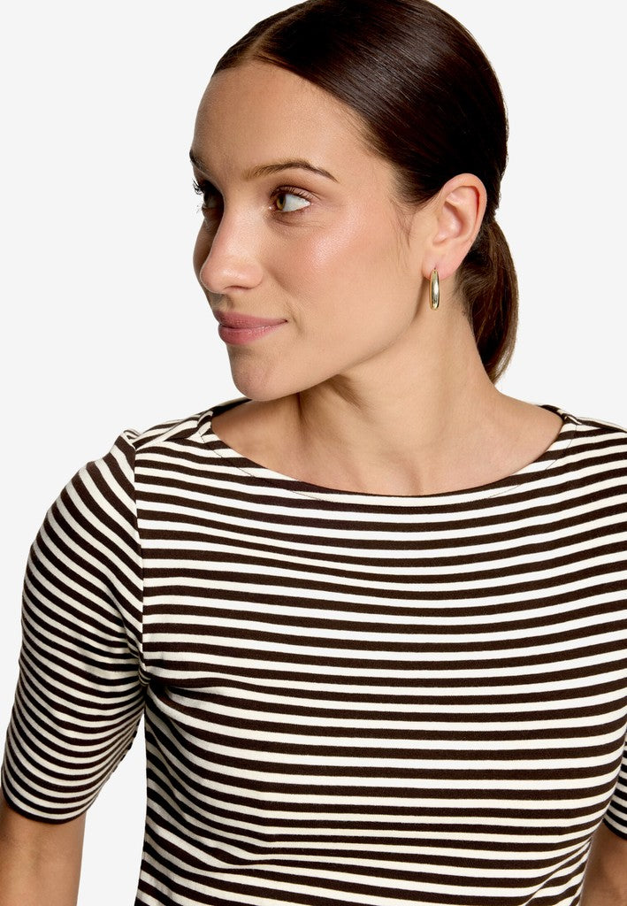 Shirt Kurz 1/2 Arm | color: Weiß/Braun