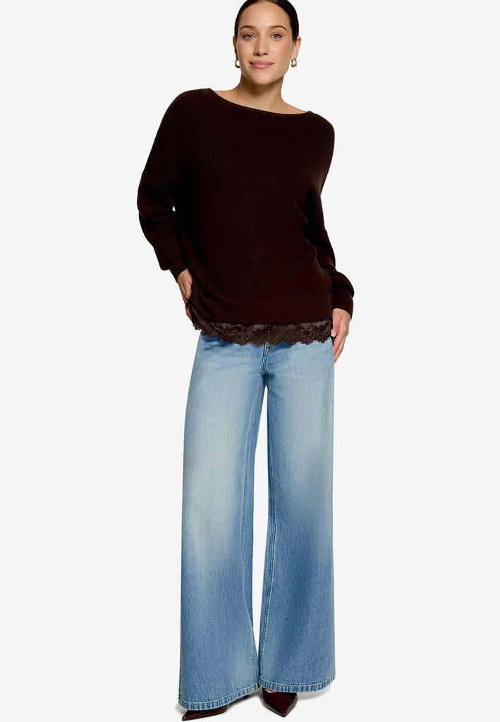 Strickpullover Kurz 1/1 Arm | color: Braun