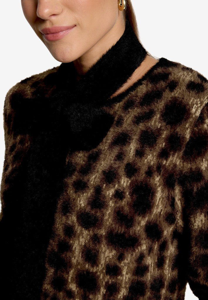Strickjacke Kurz 1/2 Arm | color: Braun/Schwarz