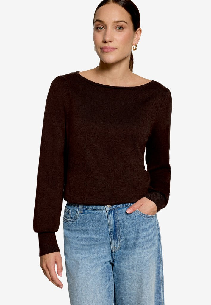 Strickpullover Kurz 1/1 Arm | color: Braun