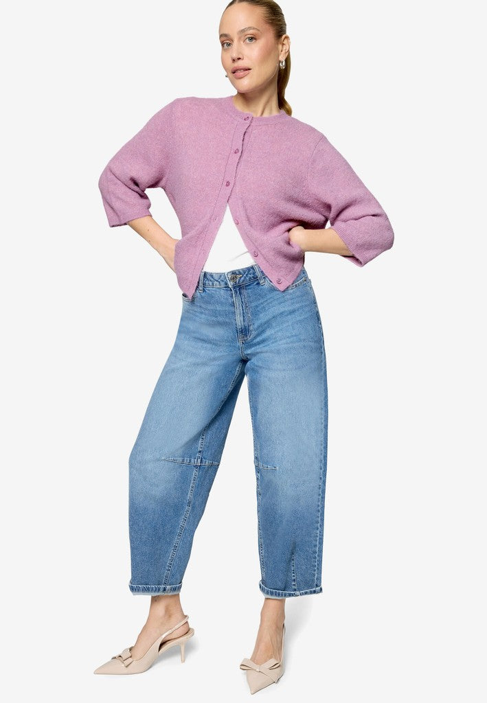 Strickjacke Kurz 3/4 Arm | color: Rosa/Violett