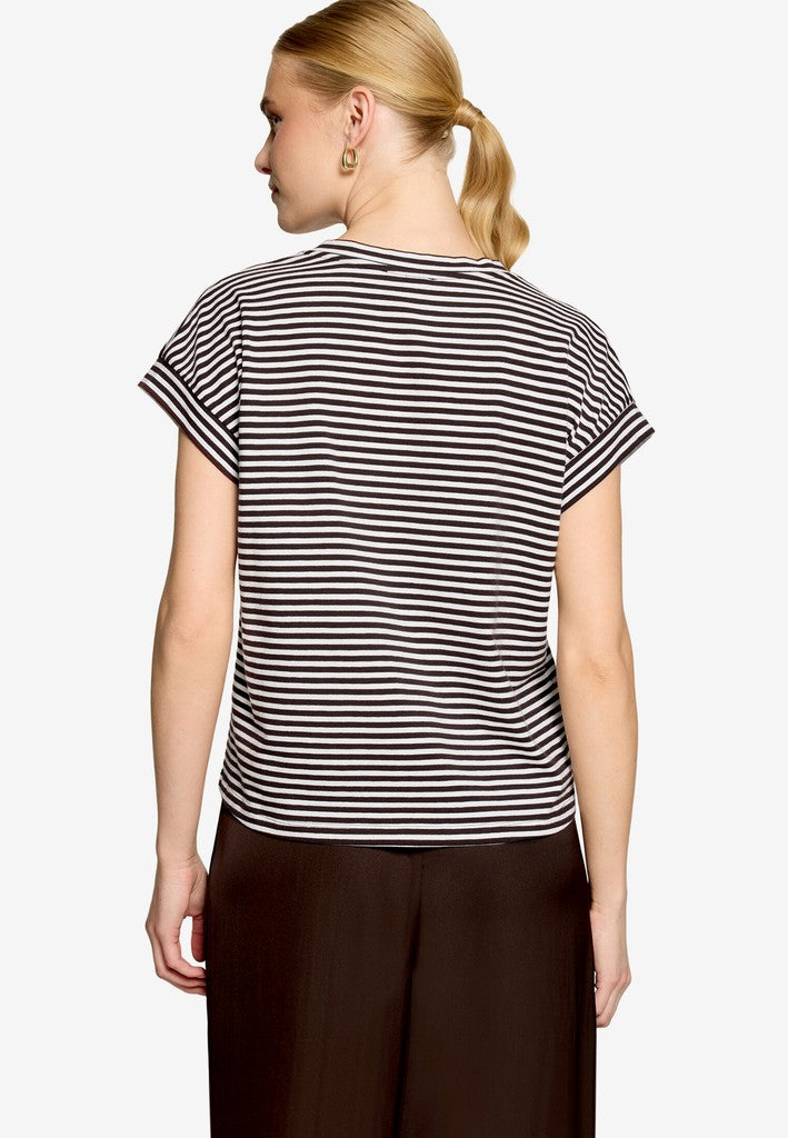 Shirt Kurz 1/2 Arm | color: Weiß/Braun