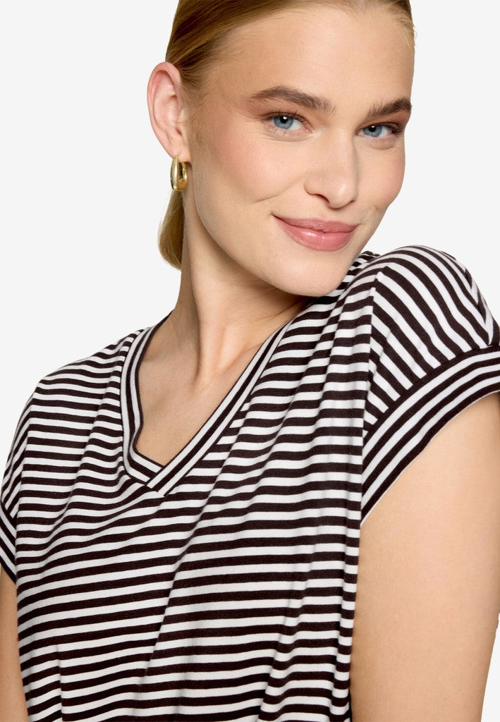 Shirt Kurz 1/2 Arm | color: Weiß/Braun
