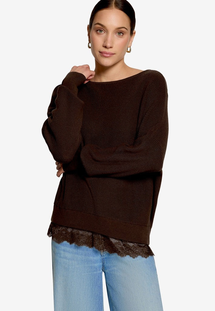 Strickpullover Kurz 1/1 Arm | color: Braun