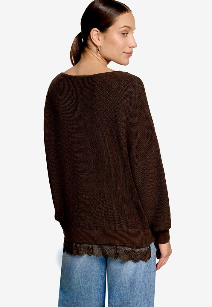 Strickpullover Kurz 1/1 Arm | color: Braun
