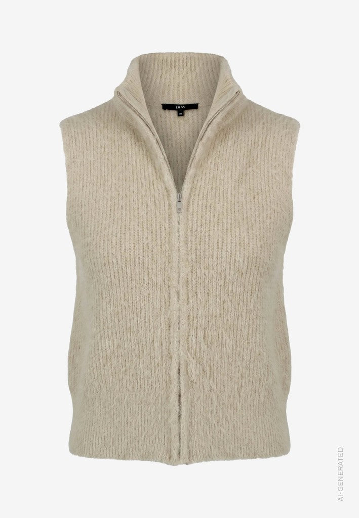 Strickjacke Kurz ohne Arm | color: Beige