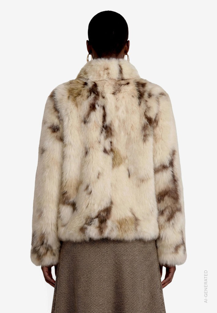 Jacke Plüsch | color: Weiß/Braun