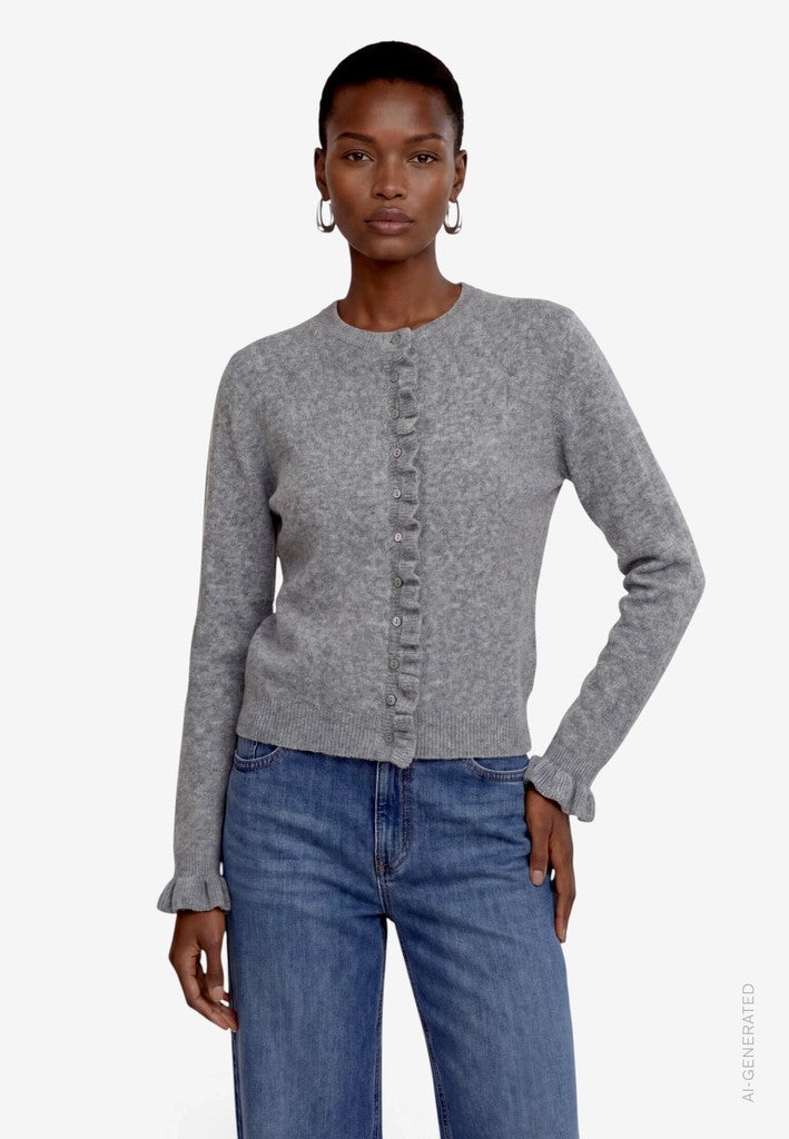 Strickjacke Kurz 1/1 Arm | color: Grau