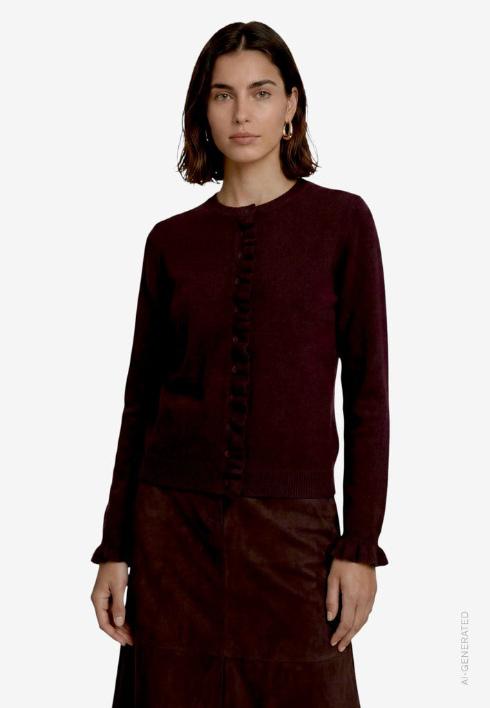 Strickjacke Kurz 1/1 Arm | color: Braun