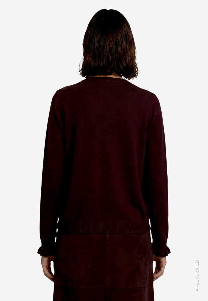 Strickjacke Kurz 1/1 Arm | color: Braun