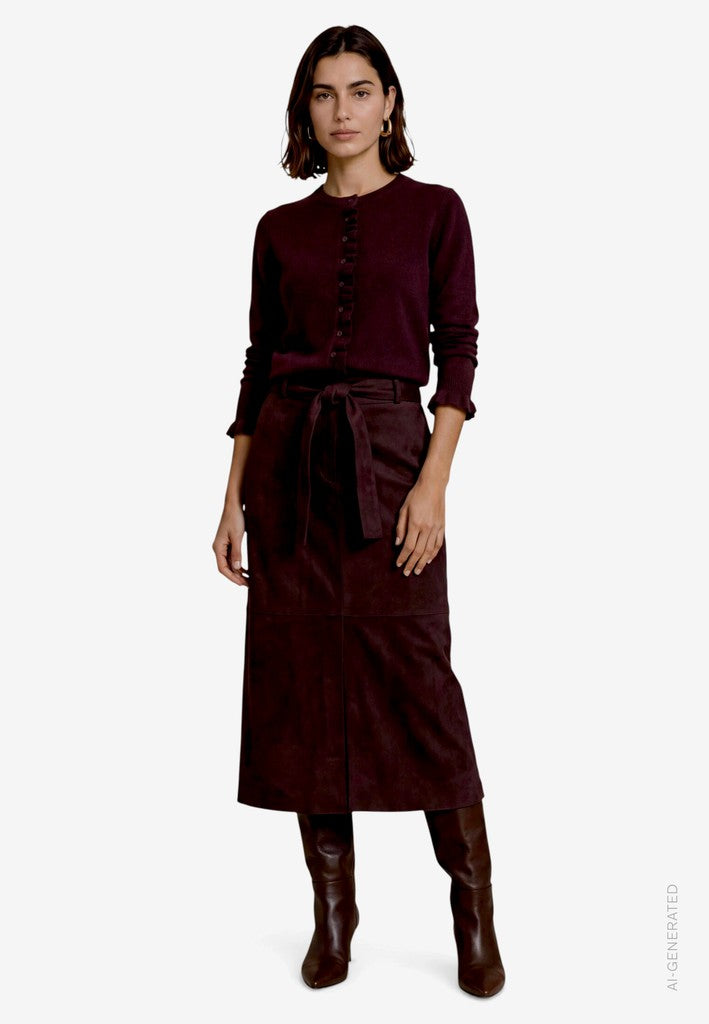 Strickjacke Kurz 1/1 Arm | color: Braun