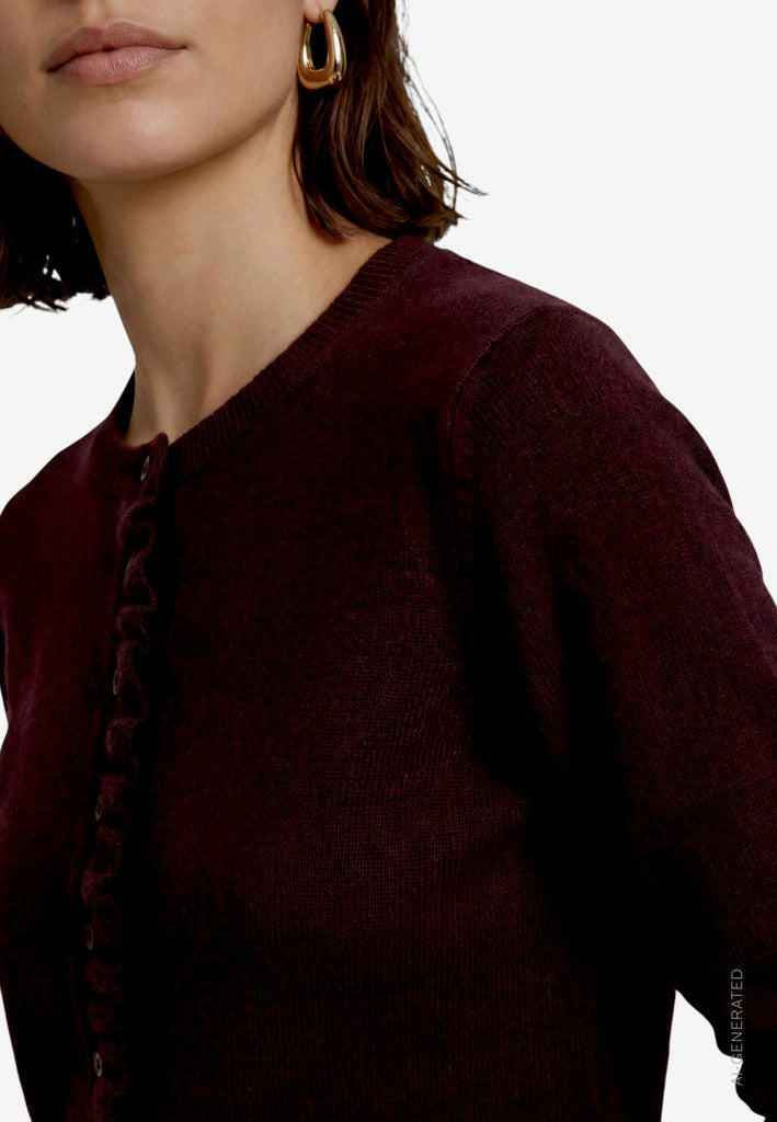 Strickjacke Kurz 1/1 Arm | color: Braun