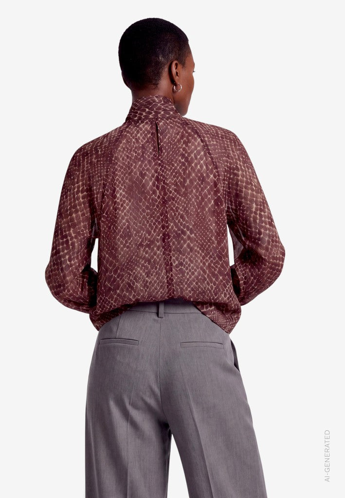 Bluse Lang 1/1 Arm | color: Rot/Beige