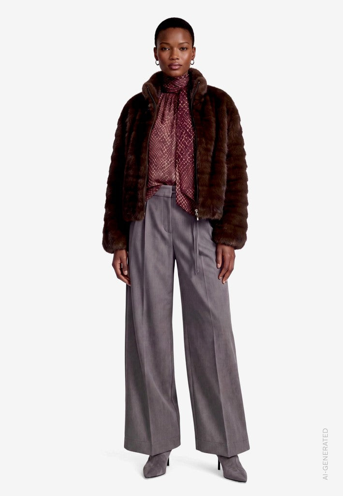 Bluse Lang 1/1 Arm | color: Rot/Beige