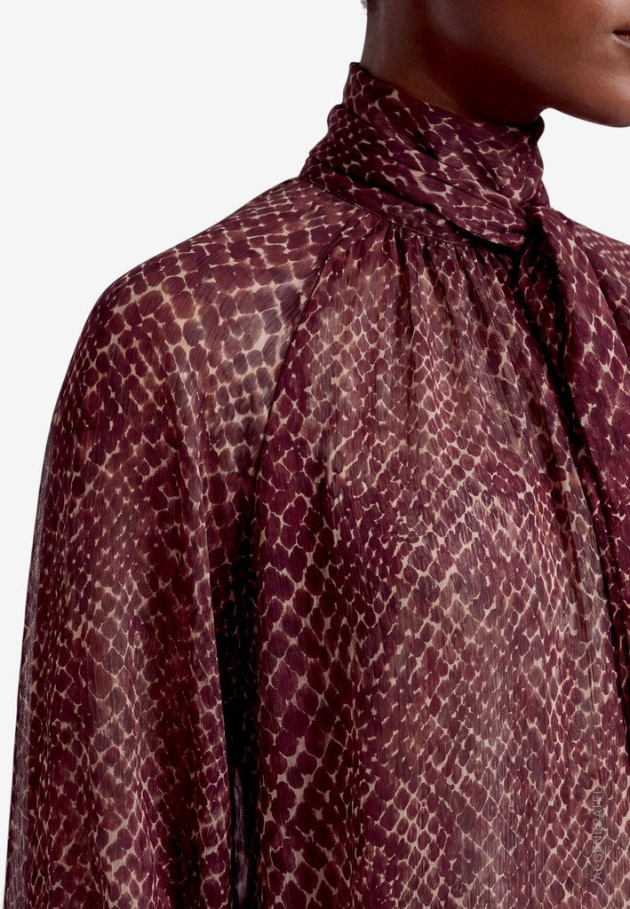Bluse Lang 1/1 Arm | color: Rot/Beige