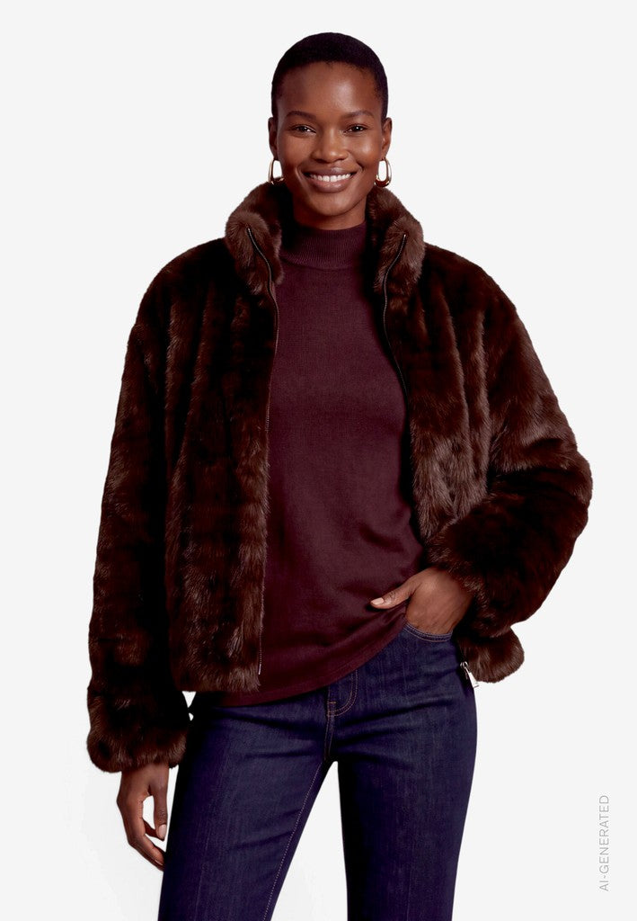 Jacke Plüsch | color: Braun